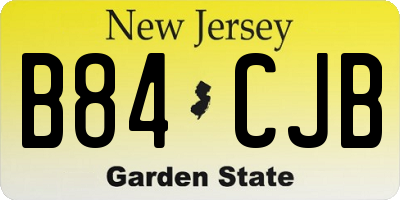 NJ license plate B84CJB