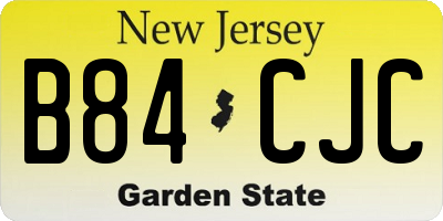 NJ license plate B84CJC