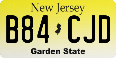 NJ license plate B84CJD