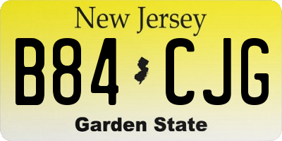 NJ license plate B84CJG