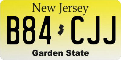 NJ license plate B84CJJ