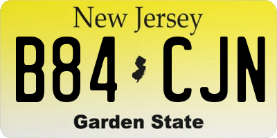 NJ license plate B84CJN