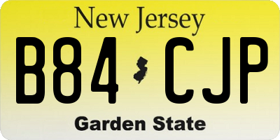 NJ license plate B84CJP