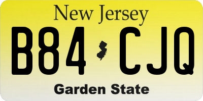 NJ license plate B84CJQ