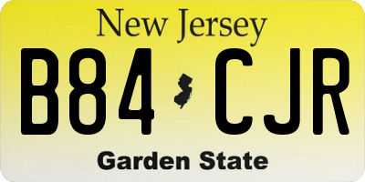 NJ license plate B84CJR