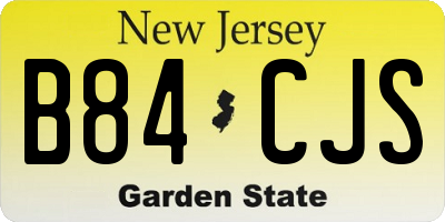 NJ license plate B84CJS