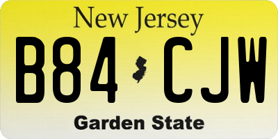 NJ license plate B84CJW