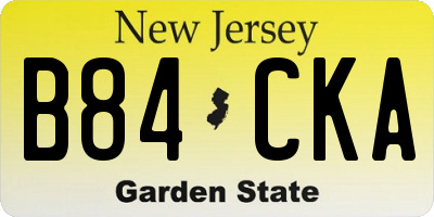 NJ license plate B84CKA