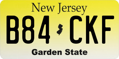 NJ license plate B84CKF