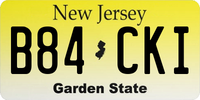 NJ license plate B84CKI