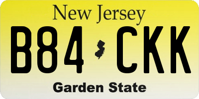 NJ license plate B84CKK