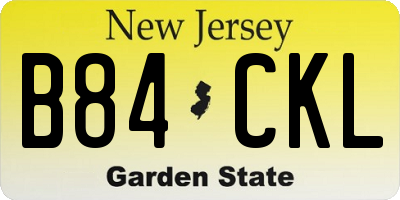 NJ license plate B84CKL