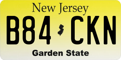 NJ license plate B84CKN