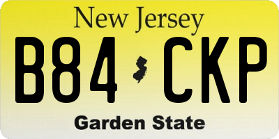 NJ license plate B84CKP