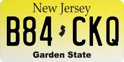 NJ license plate B84CKQ