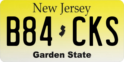 NJ license plate B84CKS