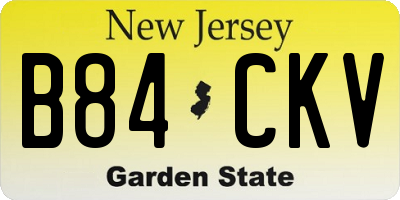 NJ license plate B84CKV
