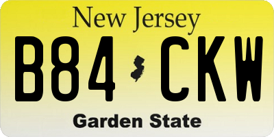 NJ license plate B84CKW