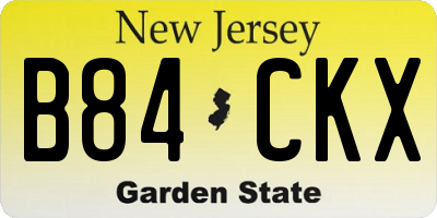 NJ license plate B84CKX