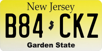 NJ license plate B84CKZ