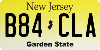 NJ license plate B84CLA