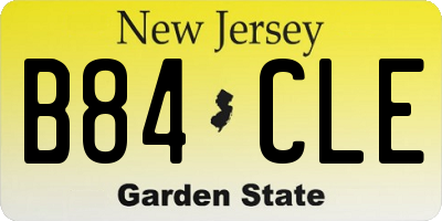 NJ license plate B84CLE