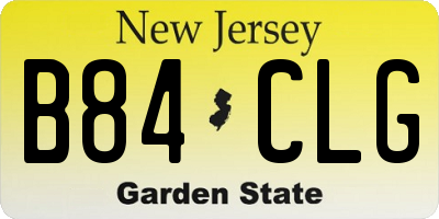 NJ license plate B84CLG