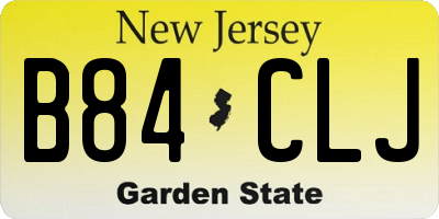 NJ license plate B84CLJ