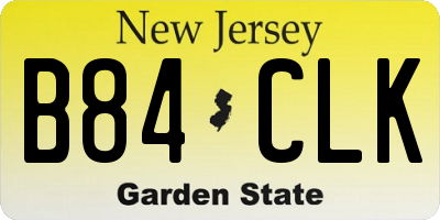 NJ license plate B84CLK
