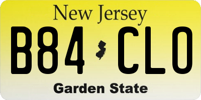 NJ license plate B84CLO