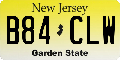 NJ license plate B84CLW