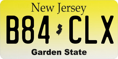 NJ license plate B84CLX