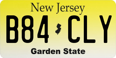 NJ license plate B84CLY