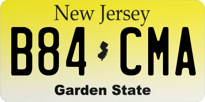 NJ license plate B84CMA