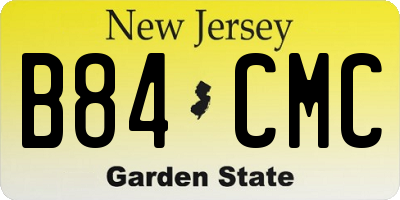 NJ license plate B84CMC