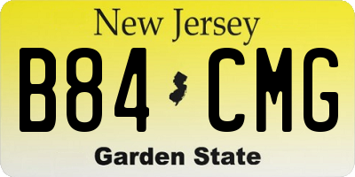 NJ license plate B84CMG