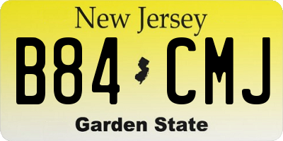 NJ license plate B84CMJ