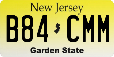 NJ license plate B84CMM