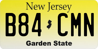 NJ license plate B84CMN