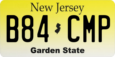 NJ license plate B84CMP