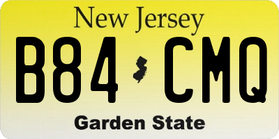 NJ license plate B84CMQ