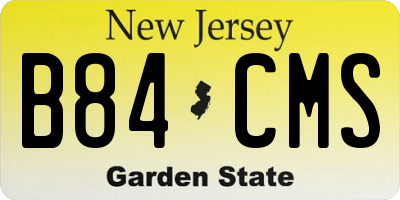 NJ license plate B84CMS