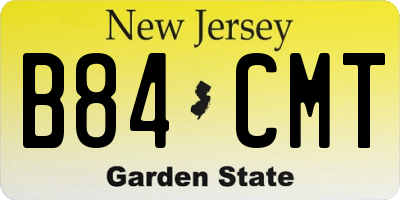 NJ license plate B84CMT