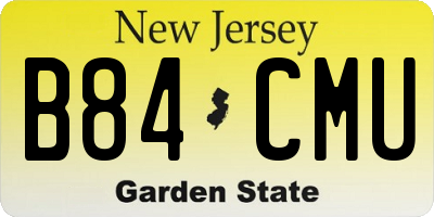 NJ license plate B84CMU