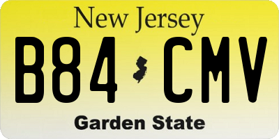 NJ license plate B84CMV