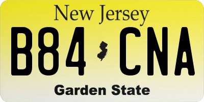 NJ license plate B84CNA