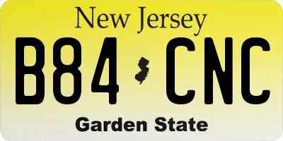 NJ license plate B84CNC