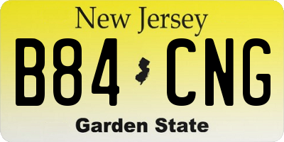 NJ license plate B84CNG