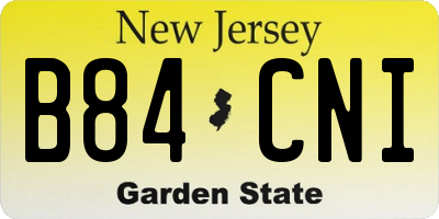 NJ license plate B84CNI