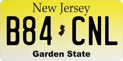 NJ license plate B84CNL